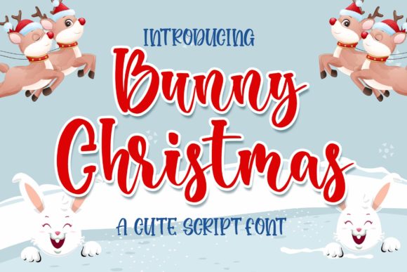 Bunny Christmas Font Poster 1