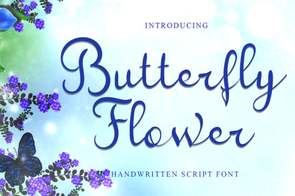 Butterfly Flower Font Poster 1
