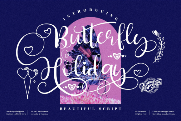 Butterfly Holiday Font Poster 1