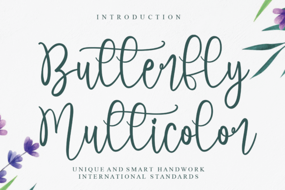 Butterfly Multicolor Font Poster 1