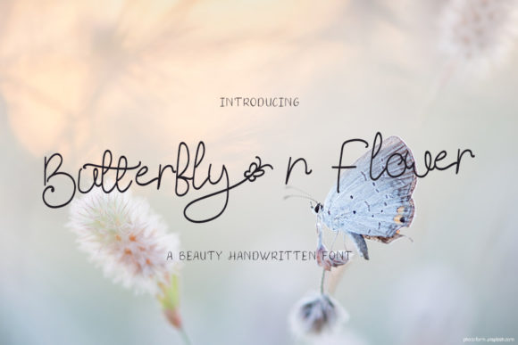 Butterfly N Flower Font Poster 1