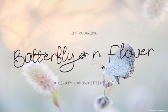Butterfly N Flower Font Poster 1