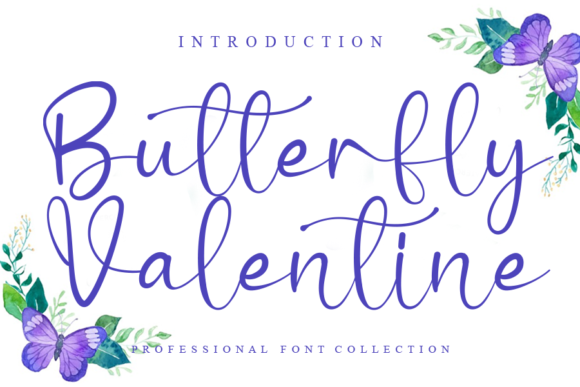 Butterfly Valentine Font Poster 1