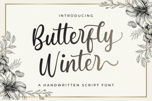 Butterfly Winter Font Poster 1