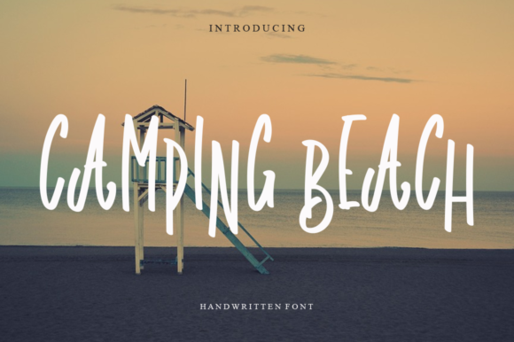 Camping Beach Font Poster 1