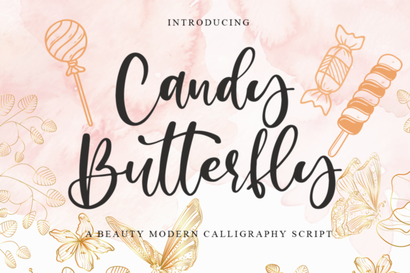 Candy Butterfly Font Poster 1