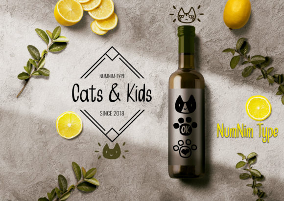 Cats and Kids Font Poster 5