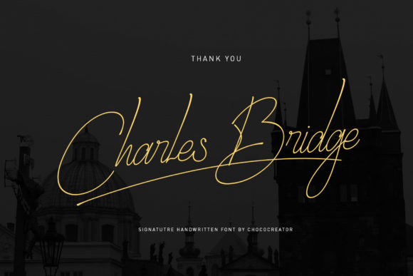 Charles Bridge Signature Handwritten Font Poster 1