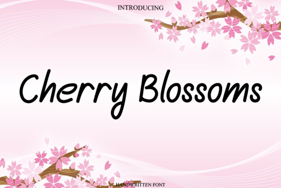 Cherry Blossoms Font Cherry Blossoms Font Poster 1