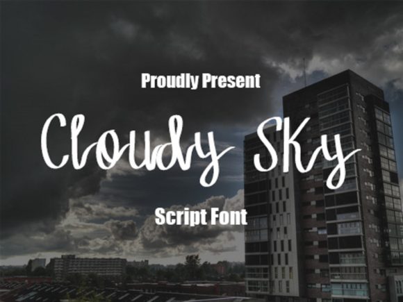 Cloudy Sky Font Poster 1