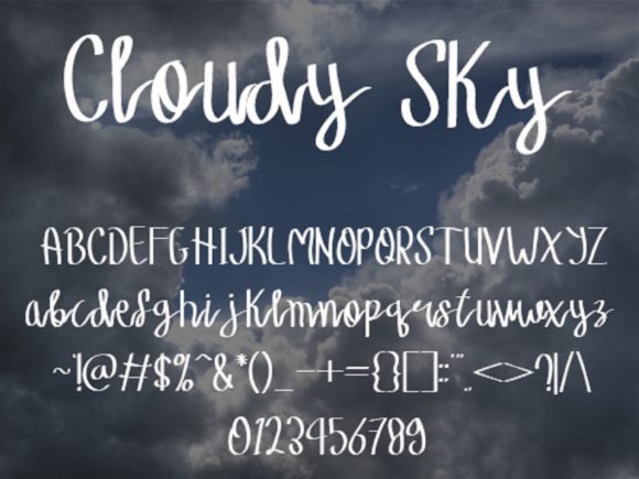 Cloudy Sky Font Poster 5
