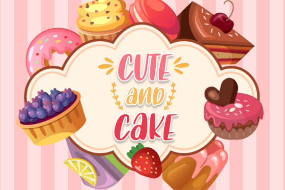 Cute and Cake Font Poster 1