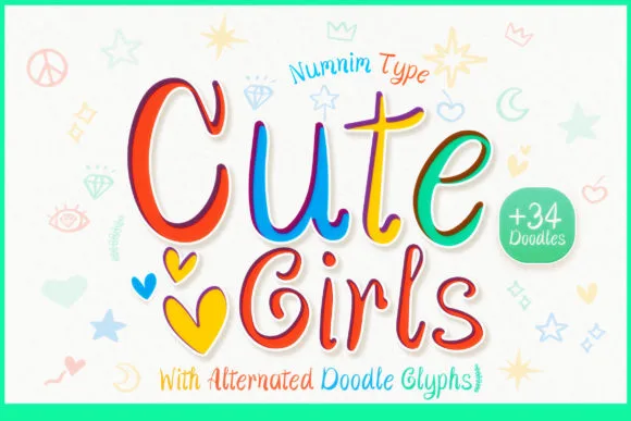 Cute Girls Font Cute Girls Font Poster 1