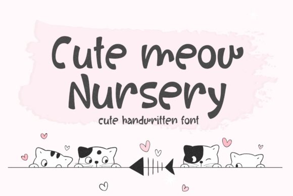 Cute Meow Nursery Font Poster 1