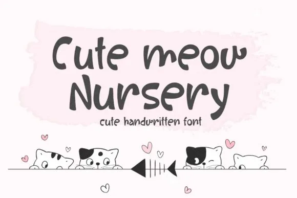 Cute Meow Nursery Font Cute Meow Nursery Font Poster 1