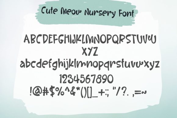 Cute Meow Nursery Font Poster 9