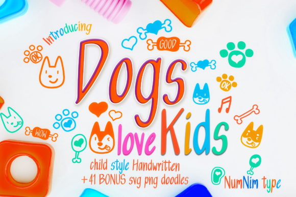 Dogs Love Kids Font Poster 1