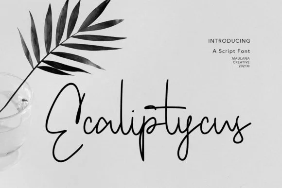 Ecaliptycus Script Font Ecaliptycus Script Font Poster 1