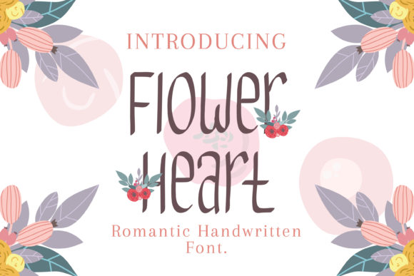 Flower Heart Font Poster 1