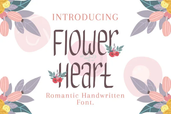 Flower Heart Font Flower Heart Font Poster 1