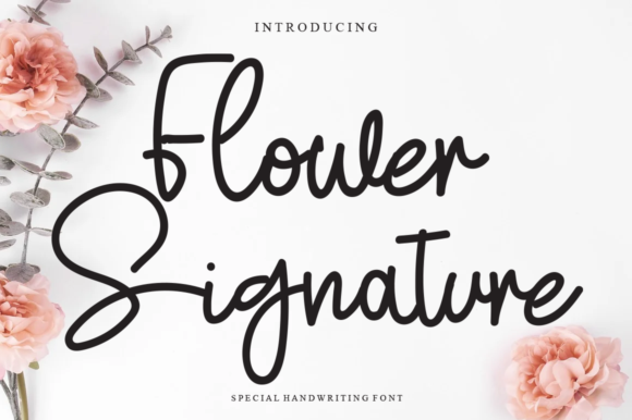 Flower Signature Font Poster 1