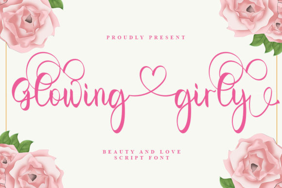 Glowing Girly Font Poster 1