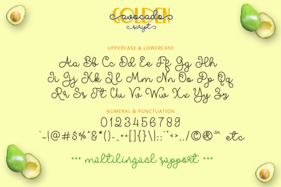 Golden Avocado Font Poster 12
