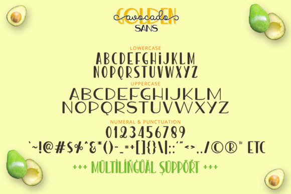 Golden Avocado Font Poster 14