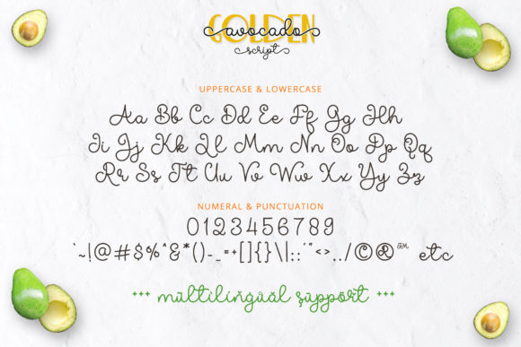 Golden Avocado Font Poster 9