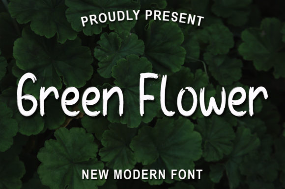Green Flower Font Poster 1