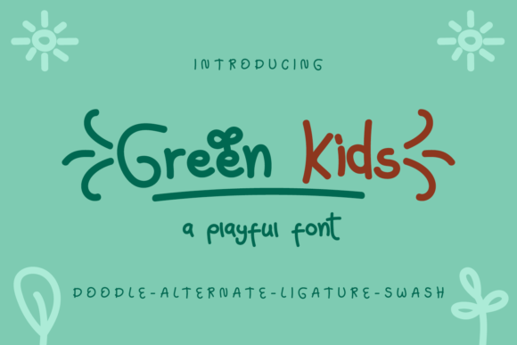 Green Kids Font Poster 1