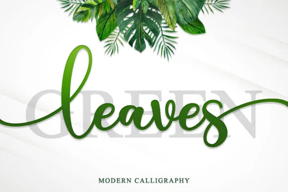 Green Leaves Font Green Leaves Font Poster 1