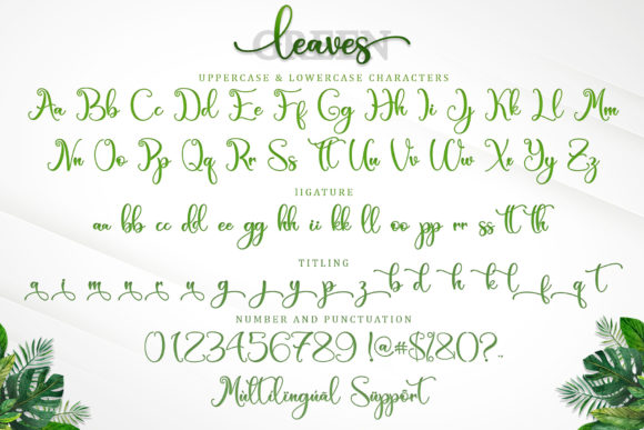 Green Leaves Font Poster 7