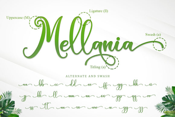 Green Leaves Font Poster 8