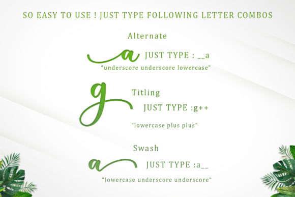Green Leaves Font Poster 9