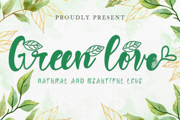 Green Love Font Poster 1