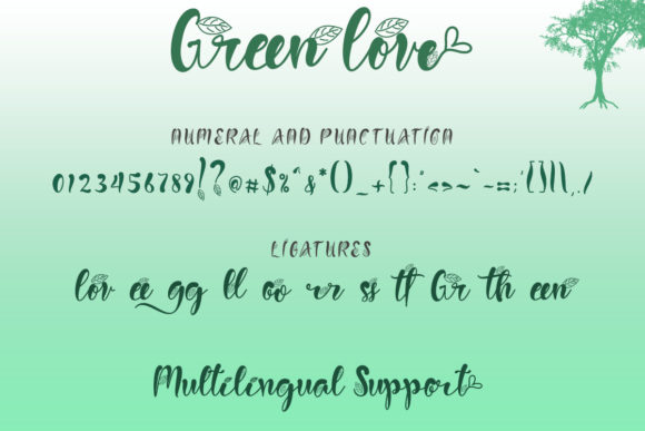 Green Love Font Poster 9