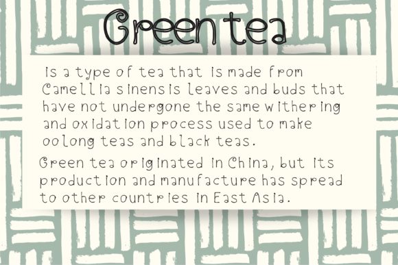 Green Tea Font Poster 2