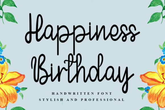 Happiness Birthday Font Poster 1