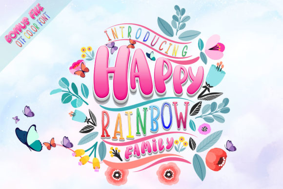 Happy Rainbow Family Font Poster 1