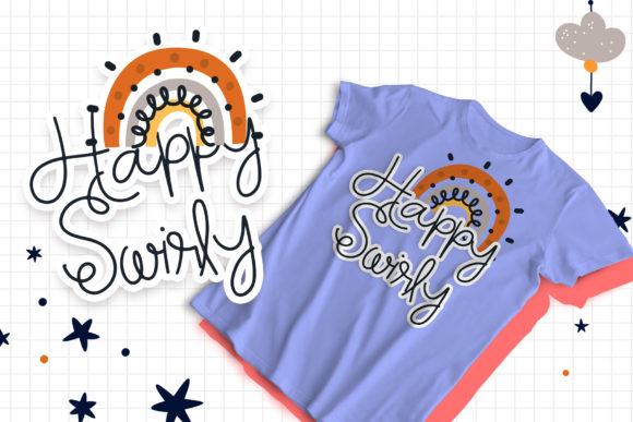 Happy Swirly Font Poster 3