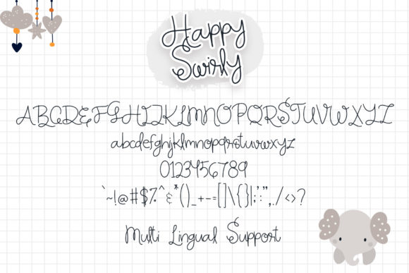 Happy Swirly Font Poster 5
