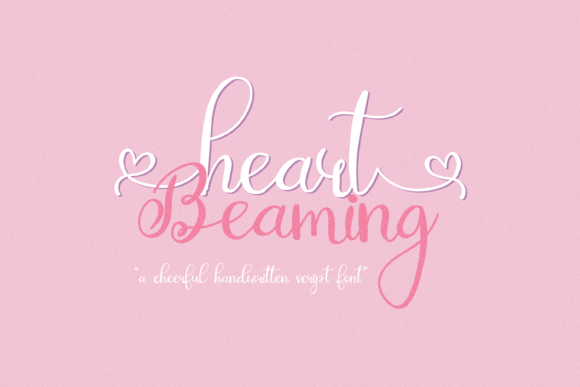 Heart Beaming Font Poster 1