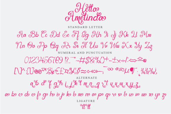 Hello Amelinda Font Poster 7