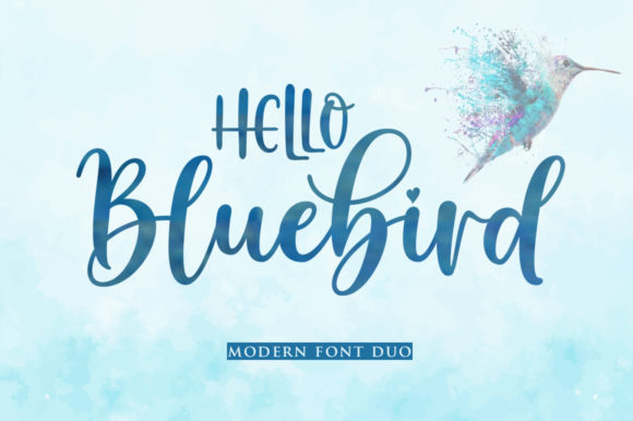 Hello Bluebird Font Poster 1