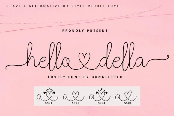 Hello Della Font Poster 1