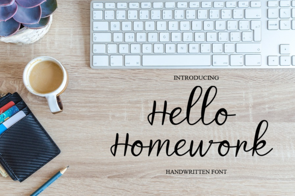 Hello Homework Font Poster 1