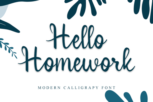 Hello Homework Font Poster 1