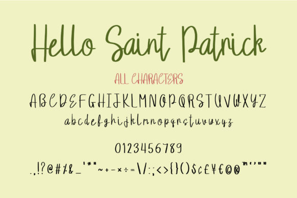 Hello Saint Patrick Font Poster 7