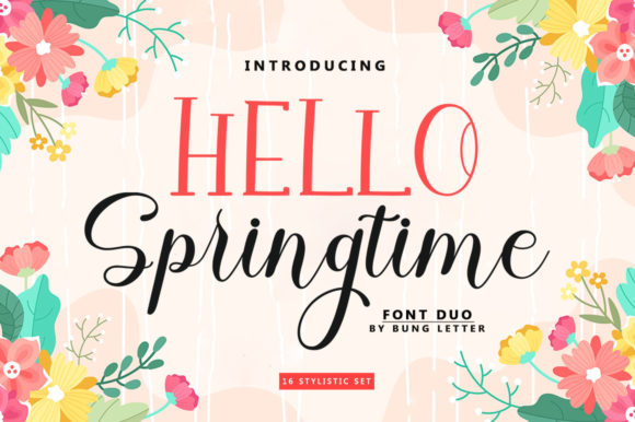 Hello Springtime Font Poster 1